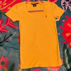 Ralph Lauren Yellow Polo Short Sleeve Fitted Tee